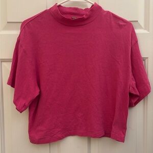 Free People Fuchsia Short Sleeve Tee